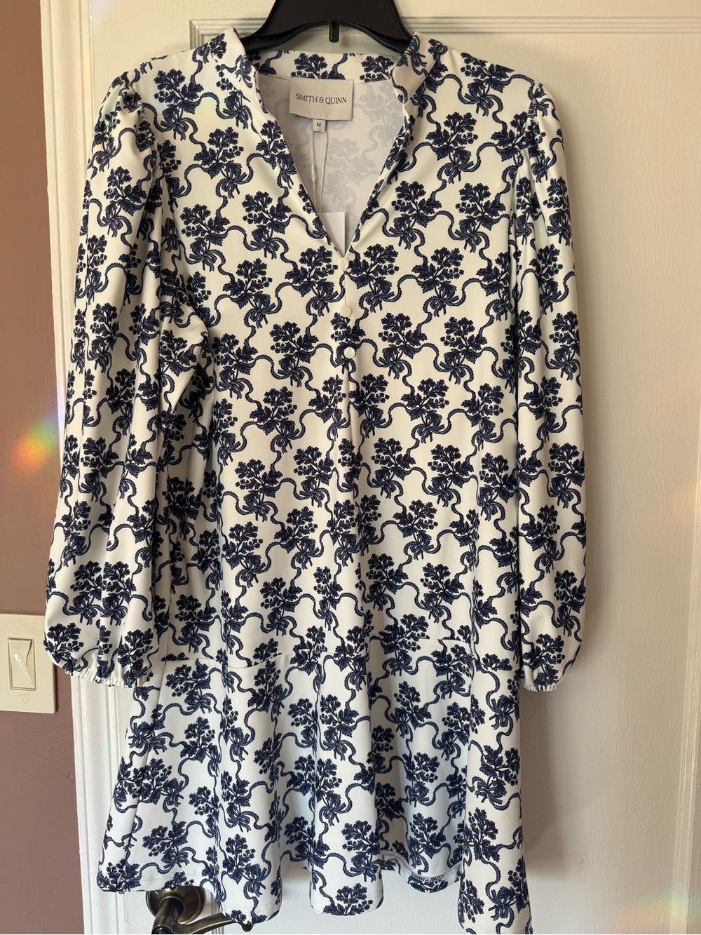 Smith & Quinn Dress Hazel in Ribbon Bouquet Navy & Off White/Cream day dress nap